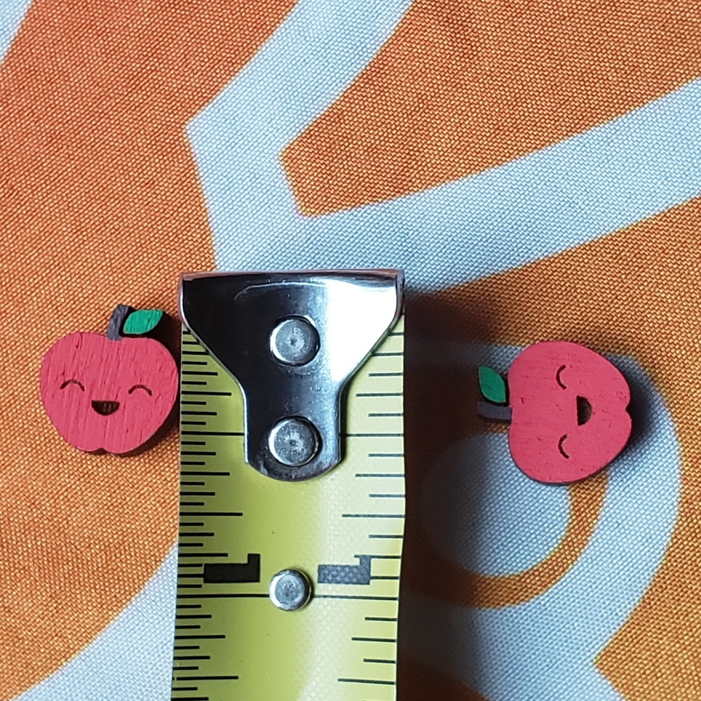 🍎 Happy baby apple wood stud earrings 💛 - Picture 5 of 5